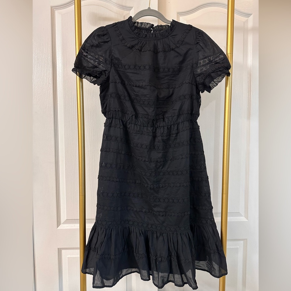 J. Crew Black Embroidered Dress size 4 - new/without tag